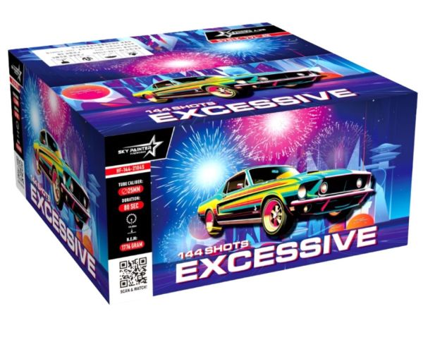 Pyrocentury Fireworks Silvester Verbund Feuerwerk "Exessive" Sky Painter 144 Schuss